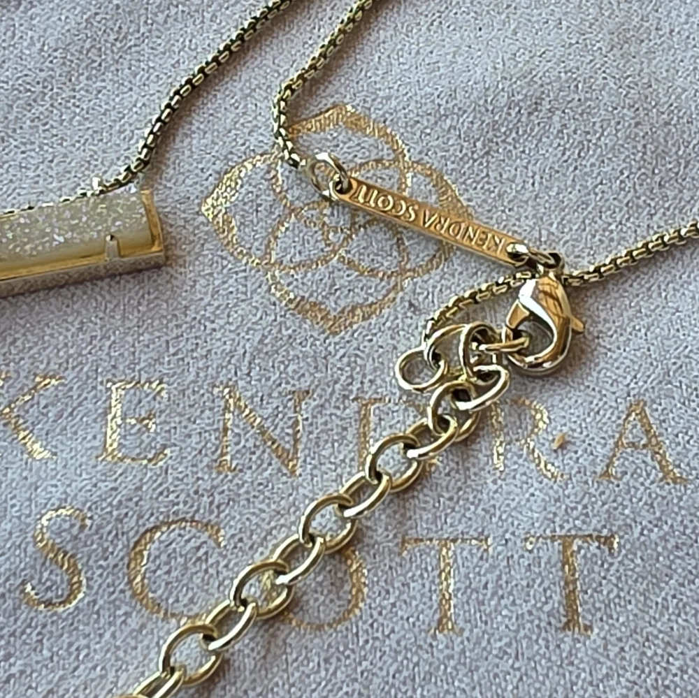 Kendra‎ Scott Leanore Gold Drusy Slider Bar Necklace
